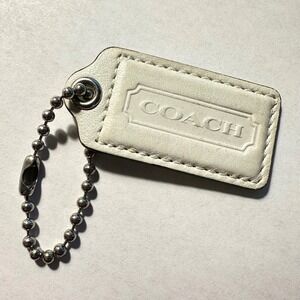 Coach 2" Leather Hangtag Bone White